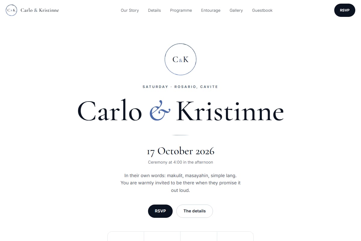 Carlo & Kristinne website preview
