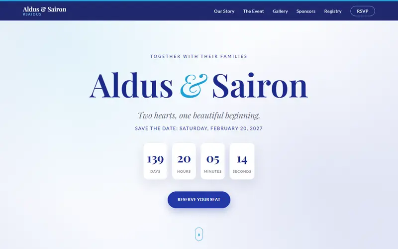 Aldus & Sairon Wedding website preview