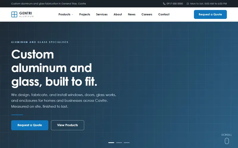 GenTri Aluminum website preview