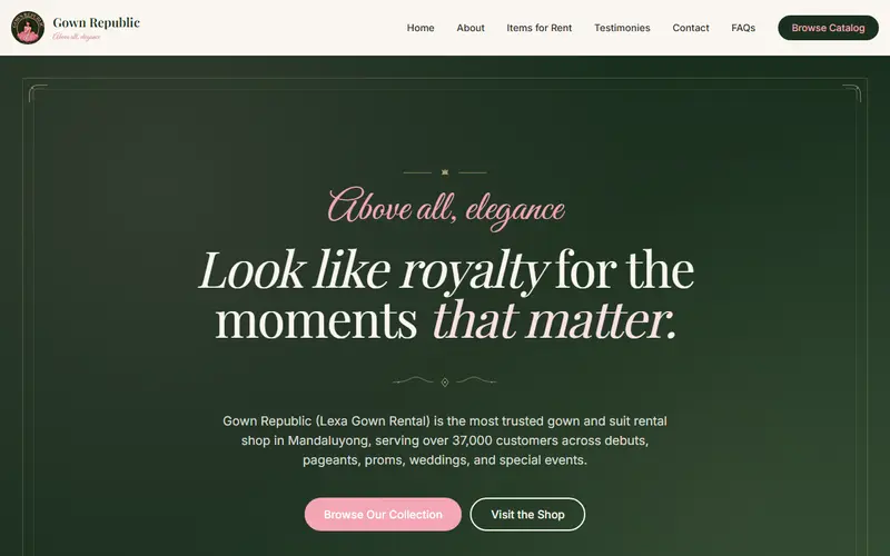 Gown Republic website preview