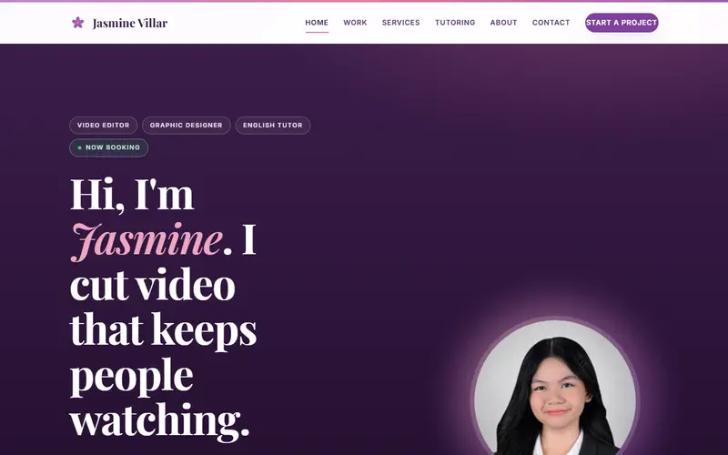 Jasmine Villar website preview