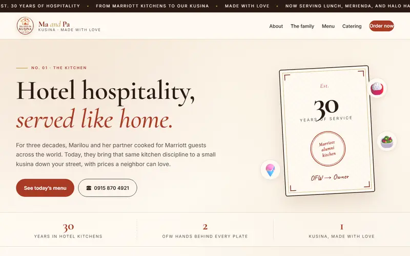 Ma and Pa Kusina website preview