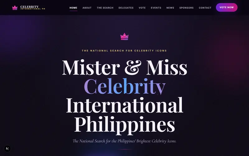 Mister & Miss Celebrity International Philippines website preview