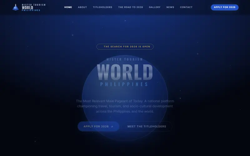 Mister Tourism World Philippines website preview