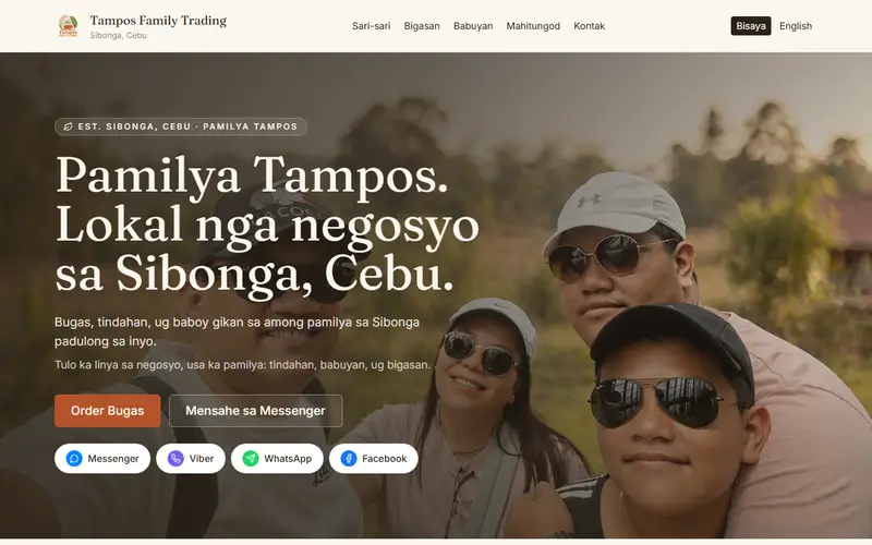 Tampos Family Trading website preview